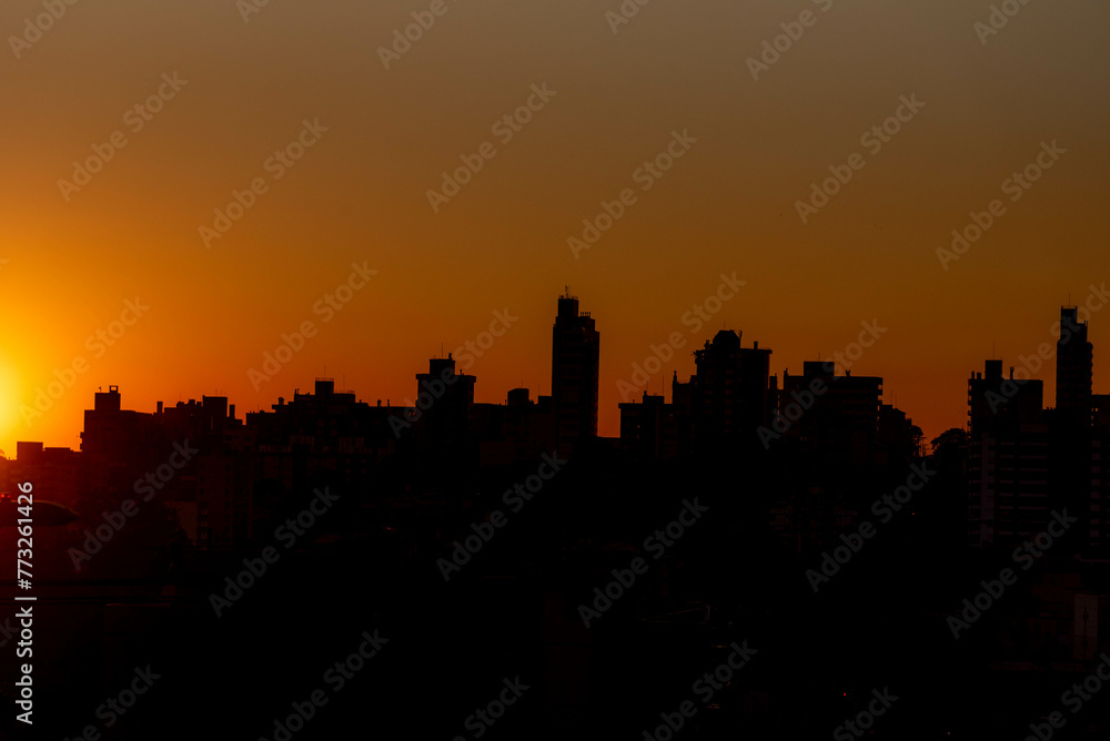 Sunset silhouette in the city of Santa Maria