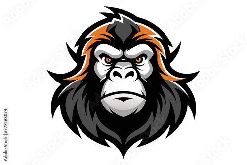 Orangutan moscot  logo on white a bckground
