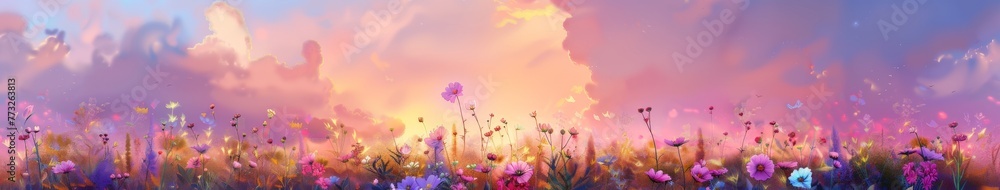 Field of Flowers With Sky