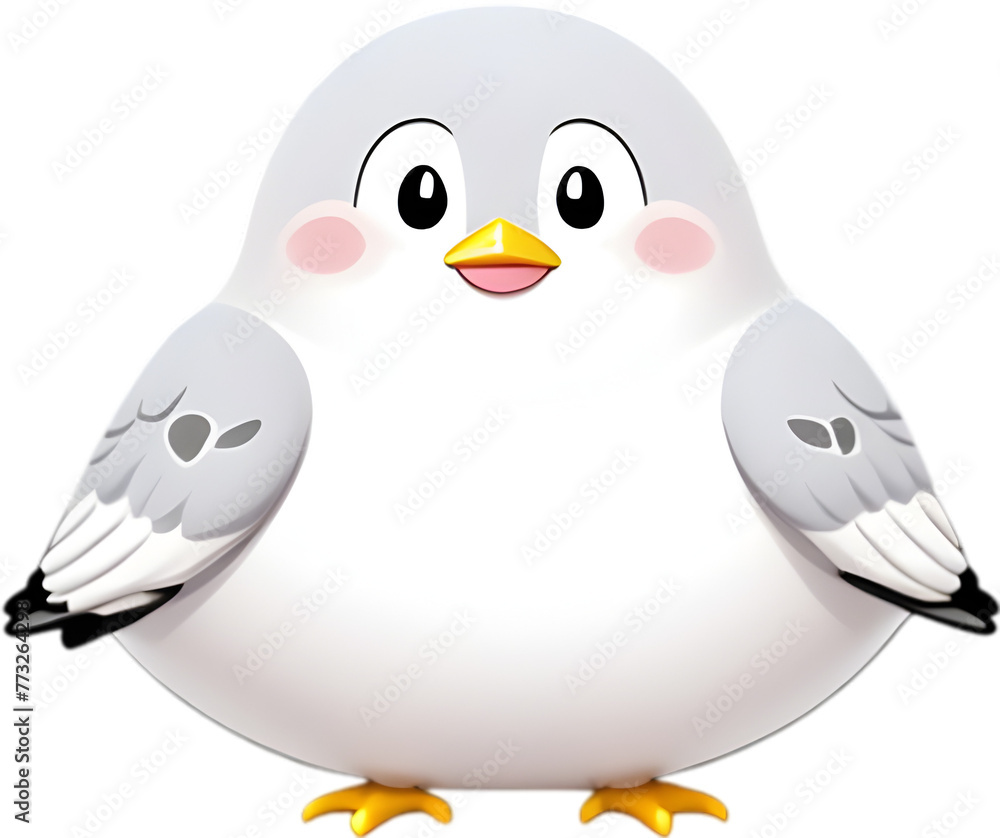 Close-up of a cute cartoon pigeon Icon.