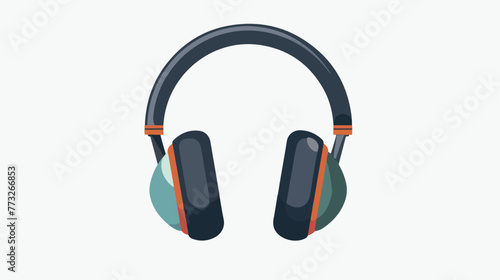 Headphones icon flat vector isolated on white background