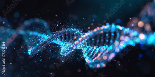 A closeup of the double helix structure of DNA, colorful helix human DNA Molecule Structure, The Concept molecular biology and biotechnology, DNA genomes