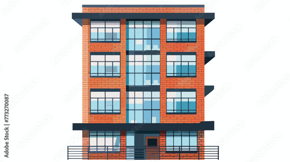 Illustration of Building in concept flat vector isolated