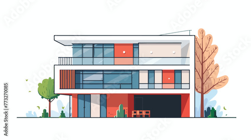 Illustration of building project flat vector isolated