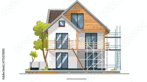 Illustration of building project flat vector isolated