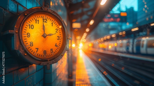 big clock on the railway station