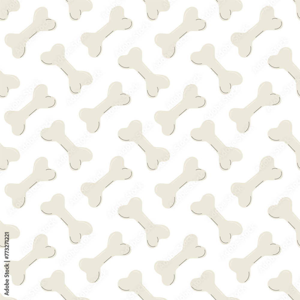 Simple seamless pattern with bones. For pet products design. Cartoon flat vector illustrations on white background. Simple seamless pattern with bones. For pet products design. Cartoon flat vector illustrations on white background.