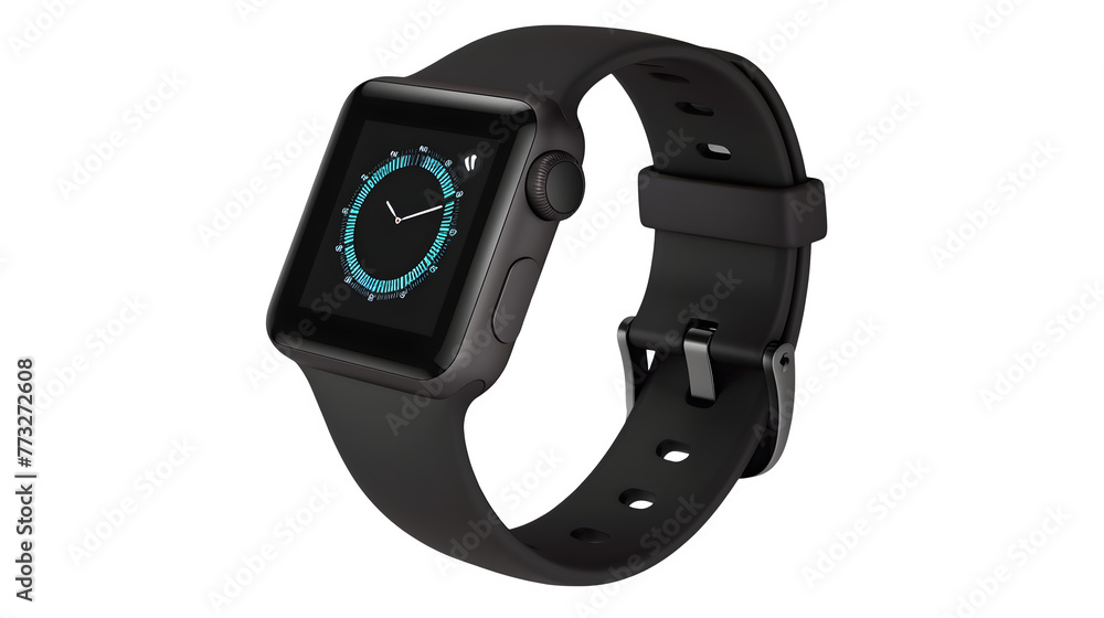 Obraz premium Fitness Tracker Smart Watch PNG: Wearable Health Monitor Isolated on White | Transparent Background | Hand Edited Generative AI