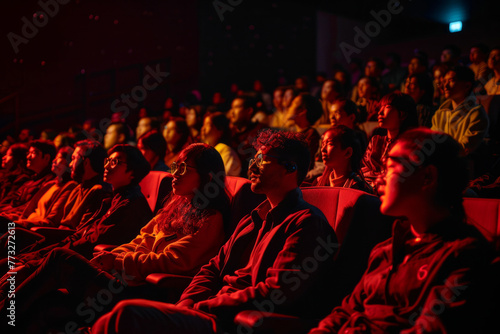 An audience in the dark, focused on a luminous screen © Emanuel