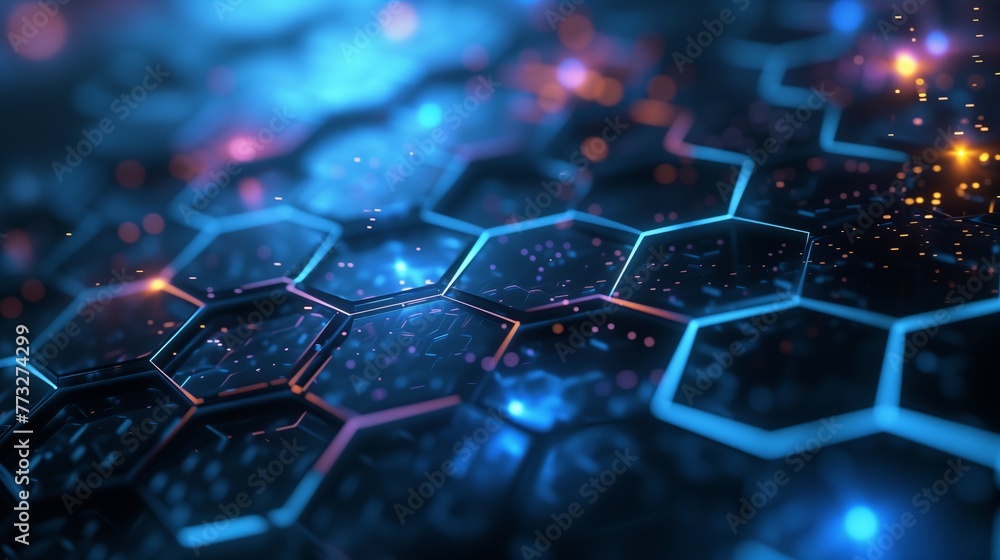 Obraz premium Technical 3D hexagonal background design