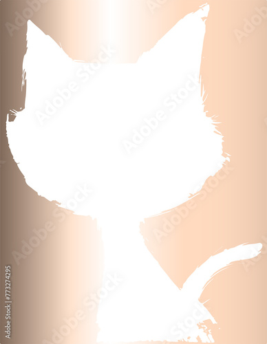 
Kitten silhouette drawing holiday decoration.
