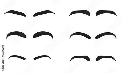 Eyebrows. A set of eyebrow silhouettes.