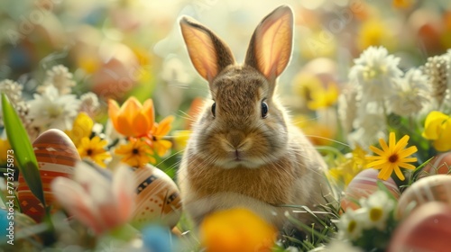 Life in the meadow of the Easter Bunny, Easter concept