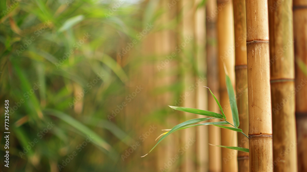 Zbliżenie na młode bambusy - obrazy, fototapety, plakaty 
