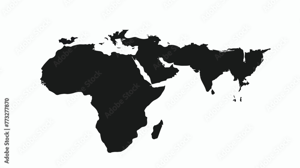 Vector map Chad. Isolated vector Illustration. Black