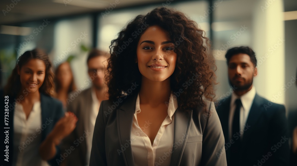 Confident businesswoman delivering powerful keynote address to diverse audience at conference Confident businesswoman delivering powerful keynote address to diverse audience at conference
