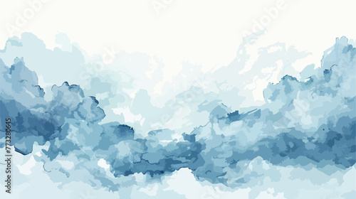Watercolor illustration of sky with cloud. Artistic n © Megan