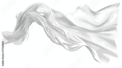 White abstract background. Fluttering white scarf. 