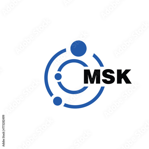 MSK letter logo design on white background. MSK logo. MSK creative initials letter Monogram logo icon concept. MSK letter design photo