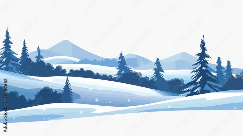 Winter mountain snowy landscape with snowdrifts 