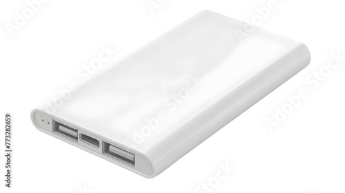 Power On-the-Go: Portable Charger for Your Mobile Devices isolated on white, transparent background, hand-edited generative AI