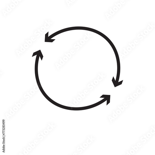 Dual semi-circle arrow. Vector illustration. Semicircular curved thin-ended long  arrow