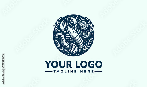 Seafood Logo Vector Best quality Seafood logo. Shrimp and crab, oysters, fish steaks and salmon caviar, octopus and mussels. For Branding