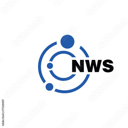 NWS letter logo design on white background. NWS logo. NWS creative initials letter Monogram logo icon concept. NWS letter design photo