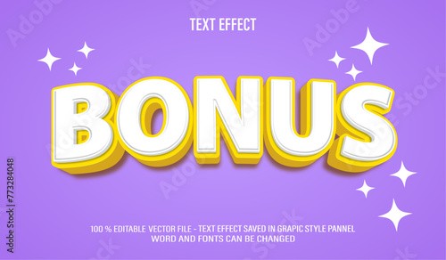 Bonus bold 3d editable text effect style