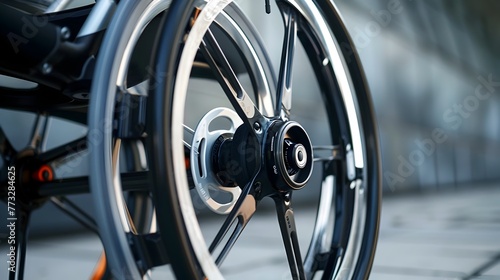 Close-up of Innovative Wheelchair Wheel Showcasing Advancements in Assistive Technology
