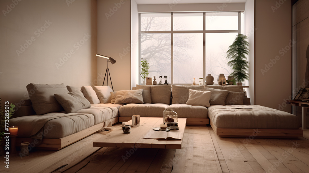 a minimalist living room with a gray sectional sofa, glass coffee table, and abstract wall art ,3d render of a contemporary living room interior. Modern scandinavian living room interior. Luxurious
a minimalist living room with a gray sectional sofa, glass coffee table, and abstract wall art ,3d render of a contemporary living room interior. Modern scandinavian living room interior. Luxurious