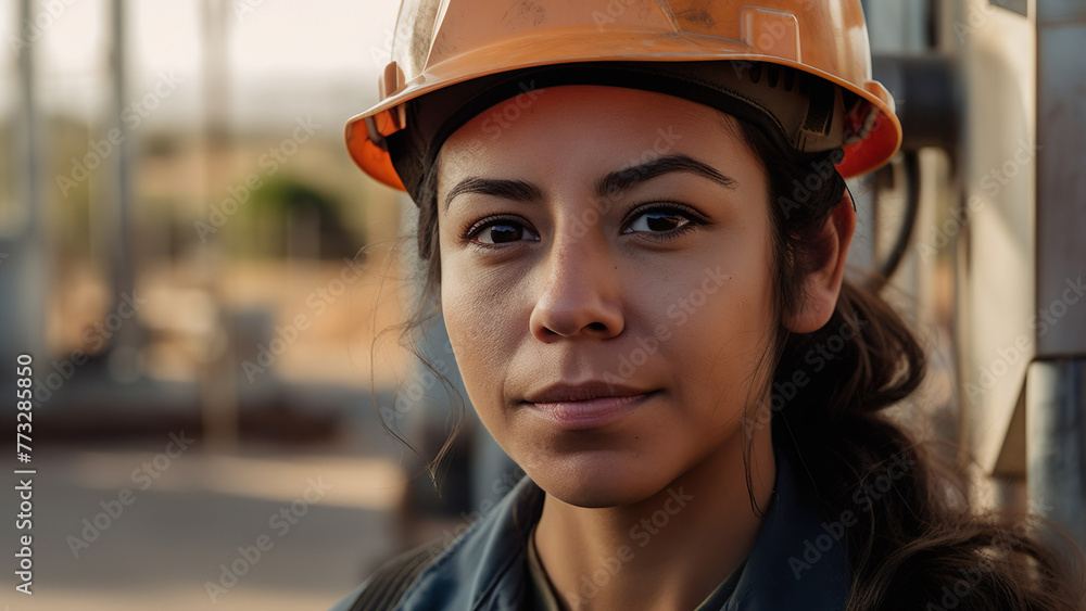 portrait of a worker in a construction field portrait of a worker in a construction field