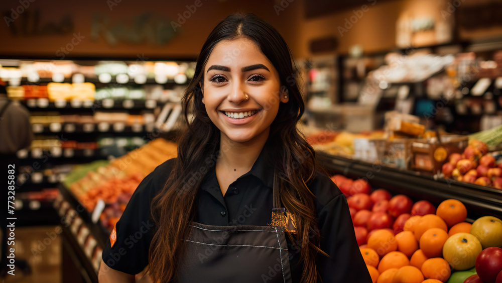 woman in a fruit store