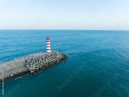 Internet celebrity lighthouse of Shenzhou Peninsula in Wanning, Hainan, China photo