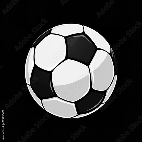 Simple Vector Graphic Clip Art of Soccer Ball on White Background
