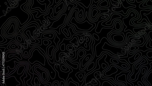 Gray outline topographic contour map abstract tech motion graphic design. Geometric background. Video animation Ultra HD 4K 3840x2160.Abstract animated outline topographic contour map. TECHNOLOGY
