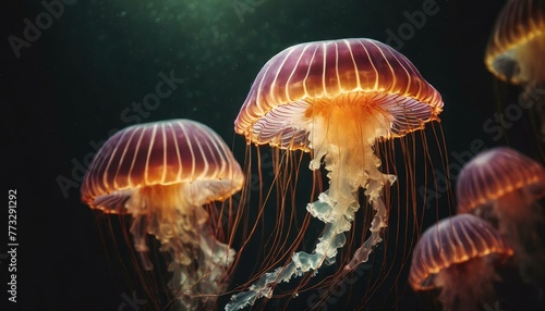 beautiful jellyfish japanese sea nettle chrysaora pacifica