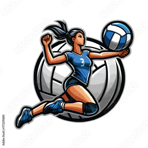 illustration of a female volleyball player