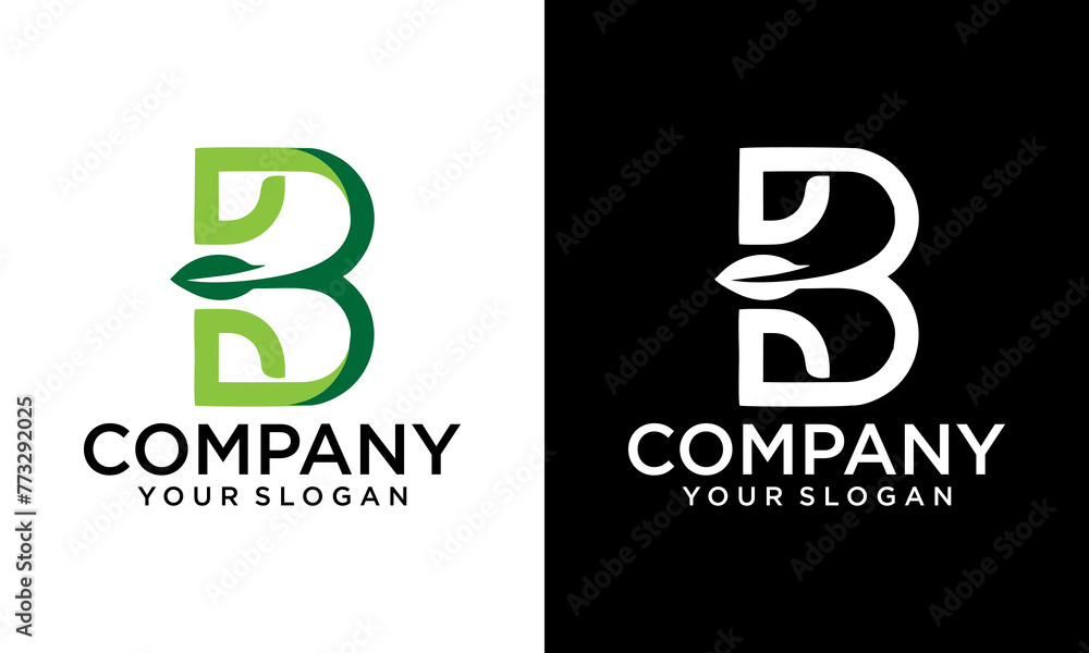 Letter B and 3 leave logo icon design template elements. Simple minimalist template graphic illustration. Creative vector emblem, for icon or design concept. Letter B and 3 leave logo icon design template elements. Simple minimalist template graphic illustration. Creative vector emblem, for icon or design concept.