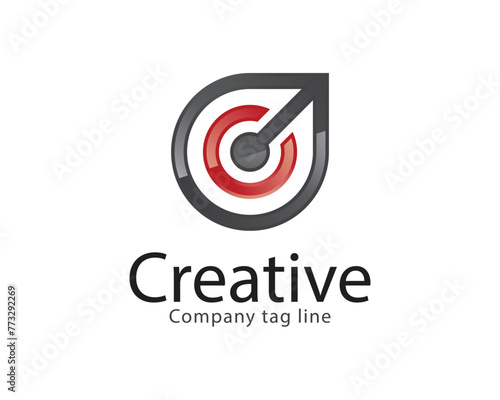 Abstract arrow c company logo template design 