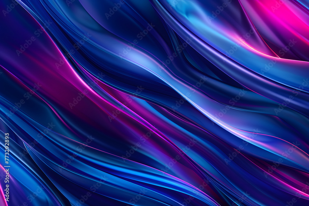 Fototapeta premium Abstract neon lights wave background.