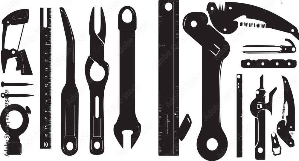 Set of Silhouette Tools vector illustration. Black Silhouette Tools design Set of Silhouette Tools vector illustration. Black Silhouette Tools design
