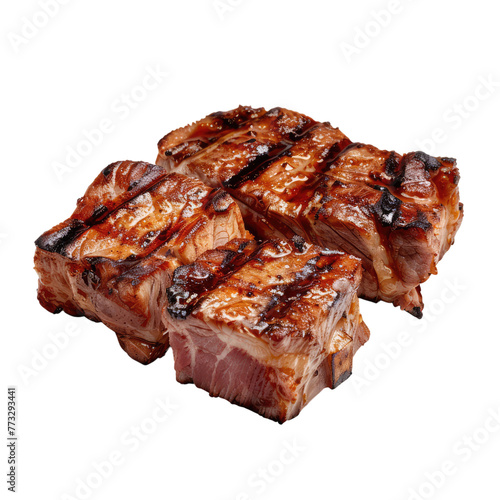 Grilled meat isolated on transparent background