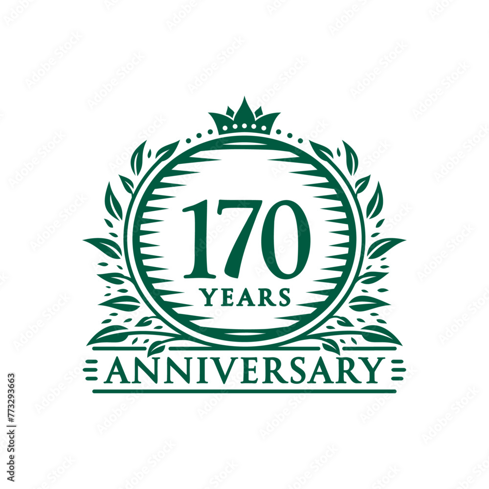 170 years celebrating anniversary design template. 170th anniversary logo. Vector and illustration. 170 years celebrating anniversary design template. 170th anniversary logo. Vector and illustration.