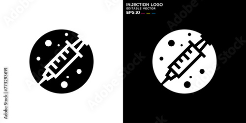 Vector design template of injection logo, health, medical, care, medicine, icon symbol EPS 10