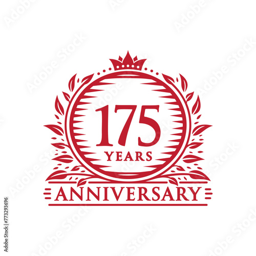 175 years celebrating anniversary design template. 175th anniversary logo. Vector and illustration.