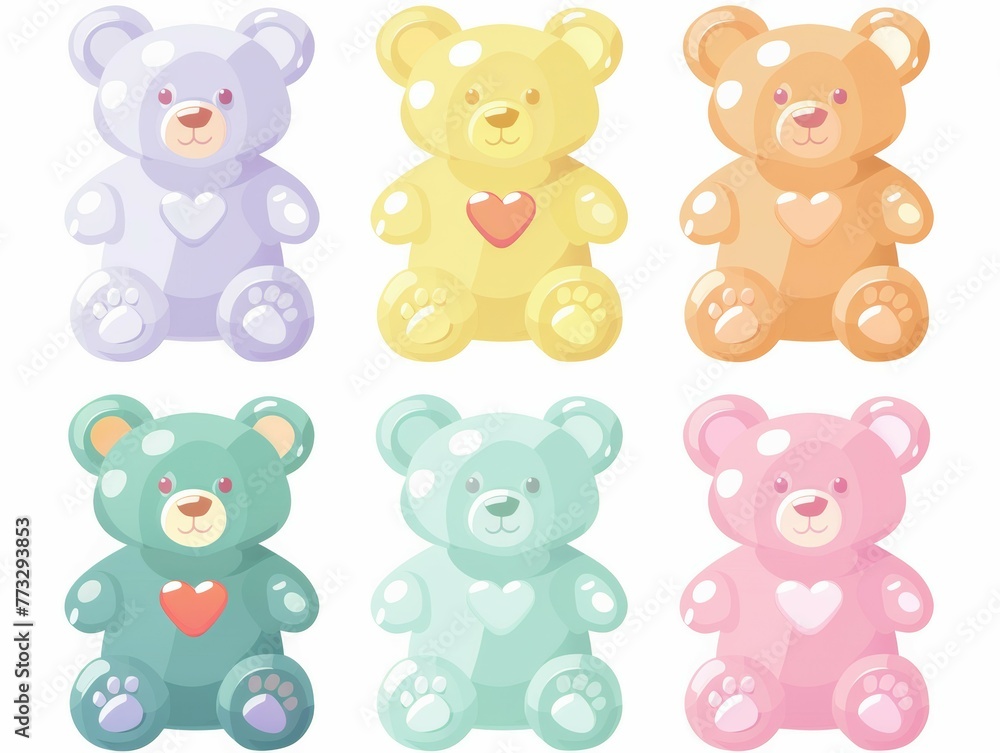 Obraz premium Teddy Bear pattern cartoon style