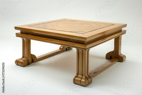 Brown wooden coffee table, dinning table, magazines table. 