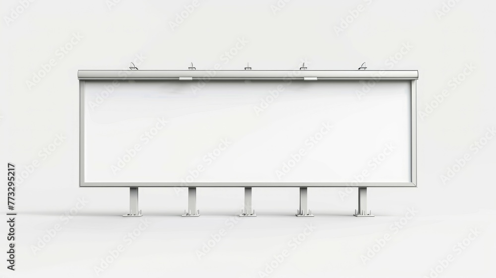 Obraz premium Outdoor board with single stand, in vector. Blank billboard with empty copy space, stand on one bar.