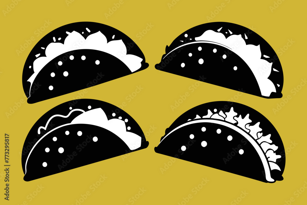 Silhouette Taco Icon vector design Silhouette Taco Icon vector design